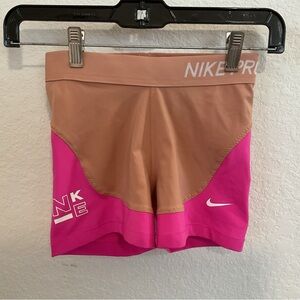 Nike pro XS beige and pink